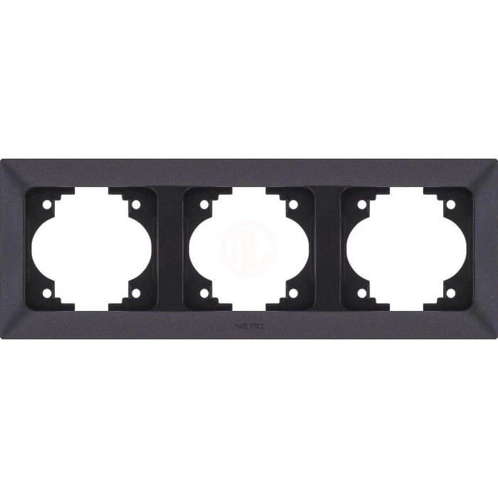 Ne-Ad Aras Metalik Çerçeve Üçlü Yatay Siyah