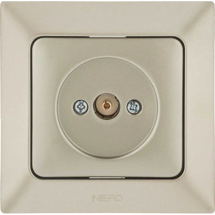 Ne-Ad Aras Metalik TV Radyo Elektronik / TV Anten Prizi (Geçişli - Sonlu) Metalik Bej (Çerçevesiz)