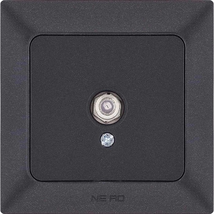 Ne-Ad Aras Metalik TV Radyo Elektronik / Uydu Sat Priz Eko Siyah (Çerçevesiz)