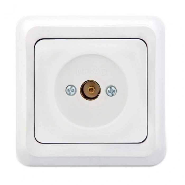 Ne-Ad Fırat TV Radyo Elektronik / TV Anten Prizi (Geçişli - Sonlu) (Çerçevesiz)