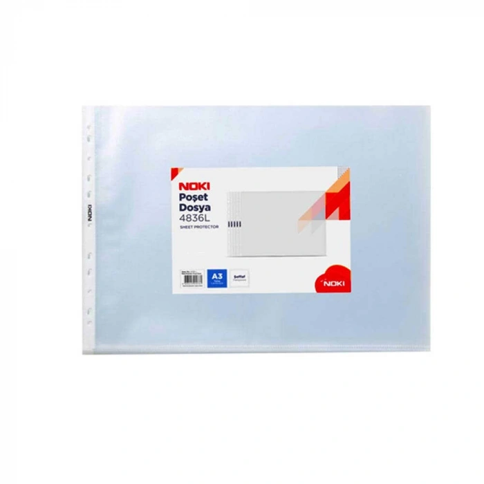 Noki Delikli A3 Yatay Poşet Dosya