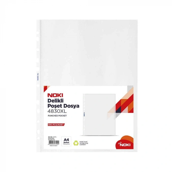 Noki Delikli Poşet Dosya A4 XL 100lü