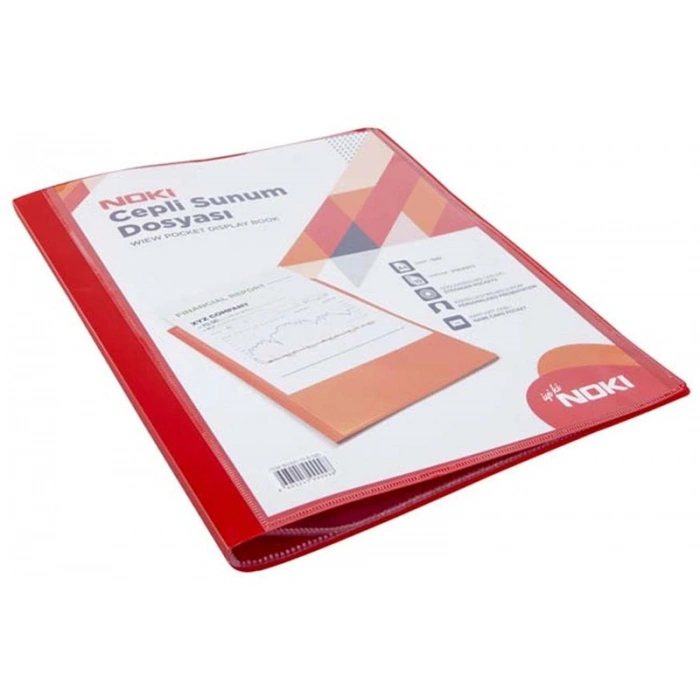 Noki Sunum Dosyası Önü Cepli 100lü Kırmızı