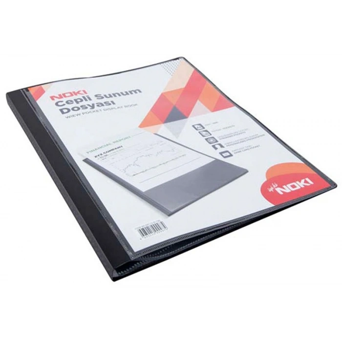 Noki Sunum Dosyası Önü Cepli 100lü Siyah