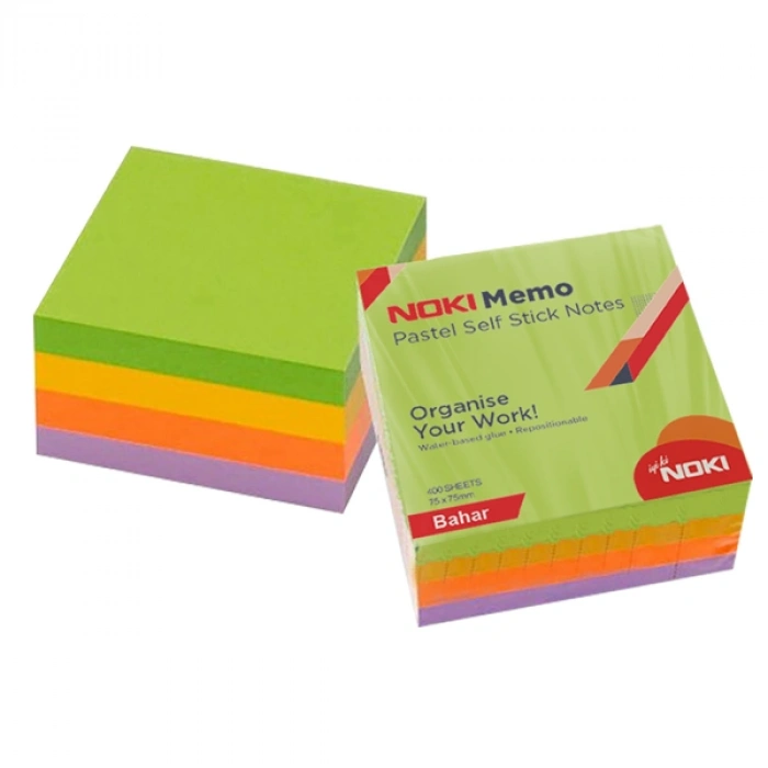 Noki Yapışkanlı Not Kağıdı Küp 400 Syf 75x75 Pastel Bahar 12013-11