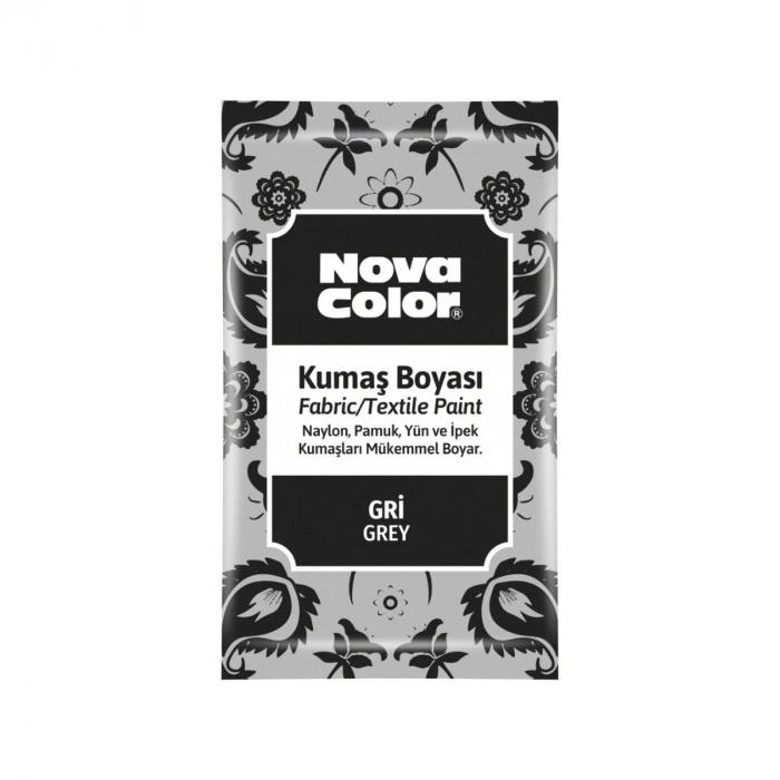 Nova Color Kumaş Boyası Toz 12gr Gri