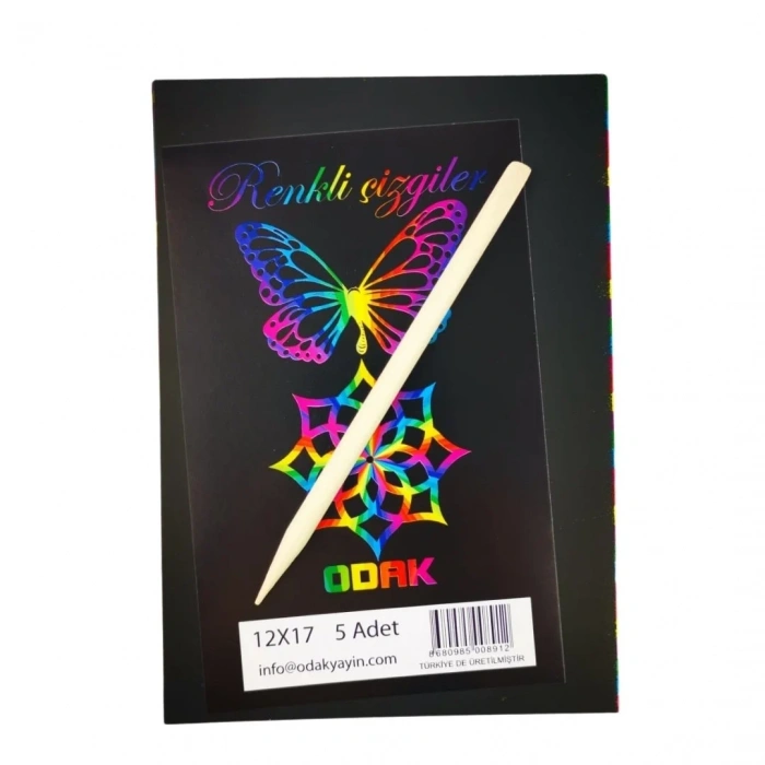 Odak Sihirli Kazıma Kağıdı ve Kalemi 12x17 5li