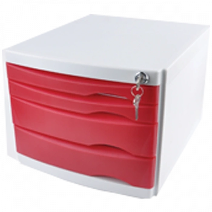 Ops Evrak Rafı Çekmeceli Plastik Kilitli 4 LÜ Mavi CMC 204