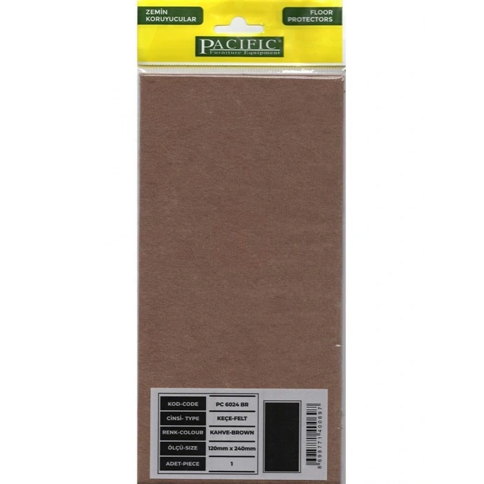 Pacific Kahve Yapışkanlı Keçe 120 mm x 240 mm