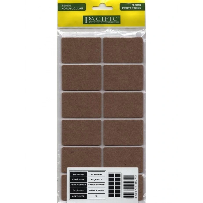 Pacific Kahve Yapışkanlı Keçe 35 mm x 55 mm