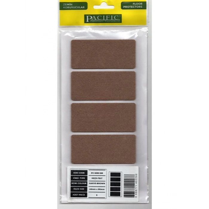 Pacific Kahve Yapışkanlı Keçe 40 mm x 90mm