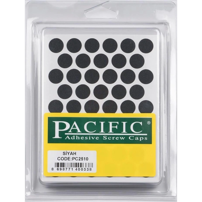 Pacific Siyah Yapışkanlı Tapa 14 mm