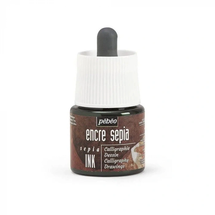 Pebeo Sepia Ink Kaligrafi ve Desen İçin Akrilik Mürekkep 45 ml.