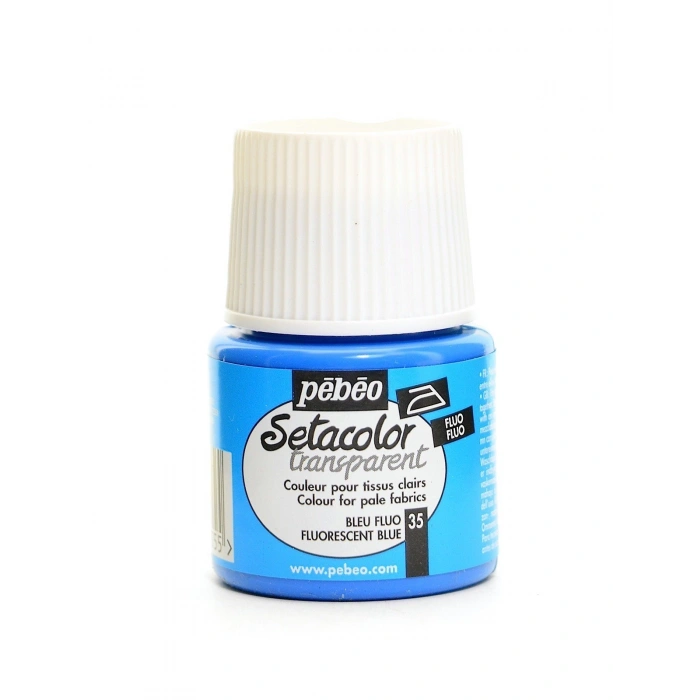 Pebeo Setacolor Light Fabric Transparan Kumaş Boyası 45ml 35 Fluorescent Blue