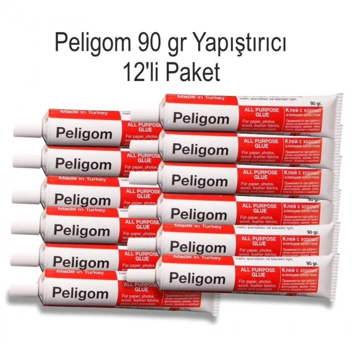 Pelikan Peligom Kuvvetli Sıvı Yapıştırıcı 90 gr - Metal Tüp 12 li Paket