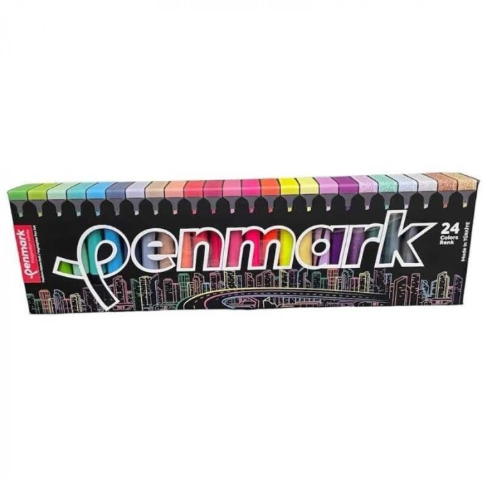 Penmark Fosforlu Kalem Seti 24 Renk Set Süper Kutu