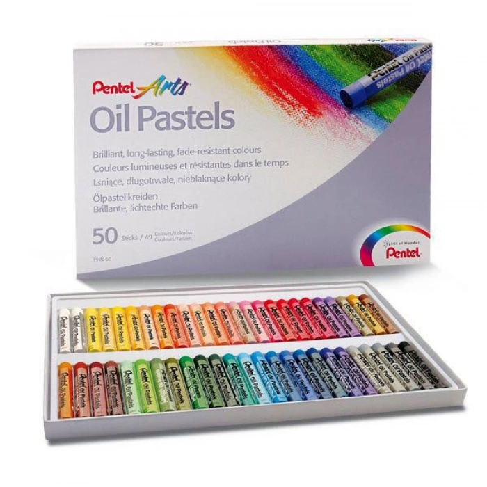Pentel Arts Oil Pastels Yağlı Pastel Boya Seti 50 Renk