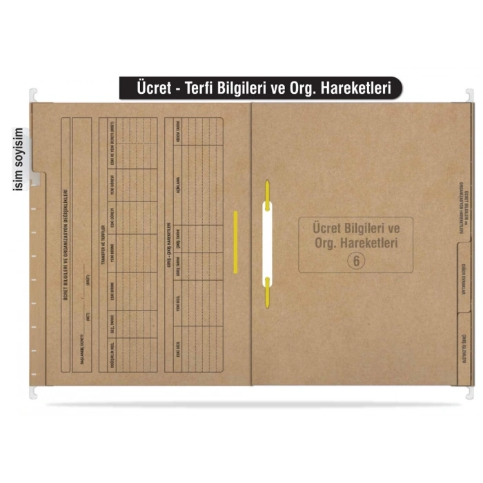 Personel Özlük Dosyası 8 Yapraklı (Metal Askılı 25 Adet)