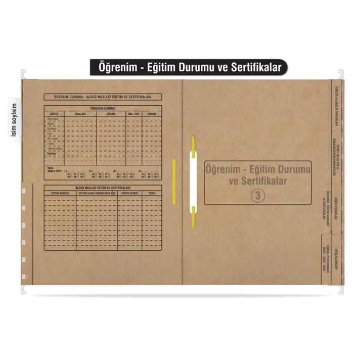 Personel Özlük Dosyası 8 Yapraklı (Metal Askılı 50 Adet)