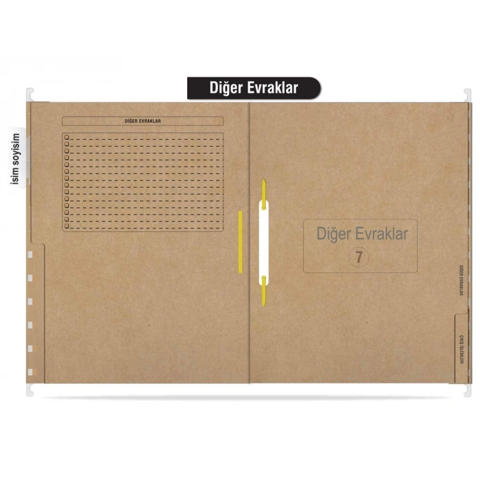 Personel Özlük Dosyası 8 Yapraklı (Metal Askılı 50 Adet)