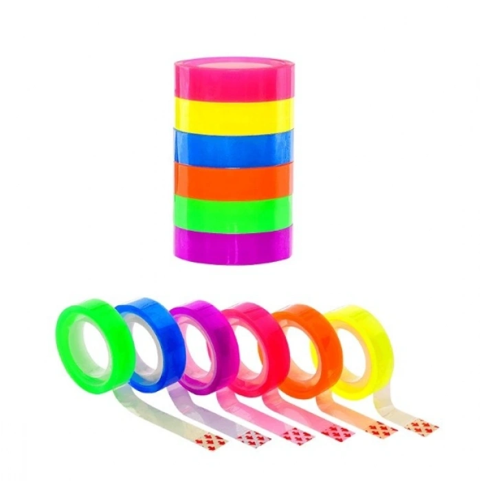 Pin Renkli Bant 11 mm. x 10 y. 6lı Paket