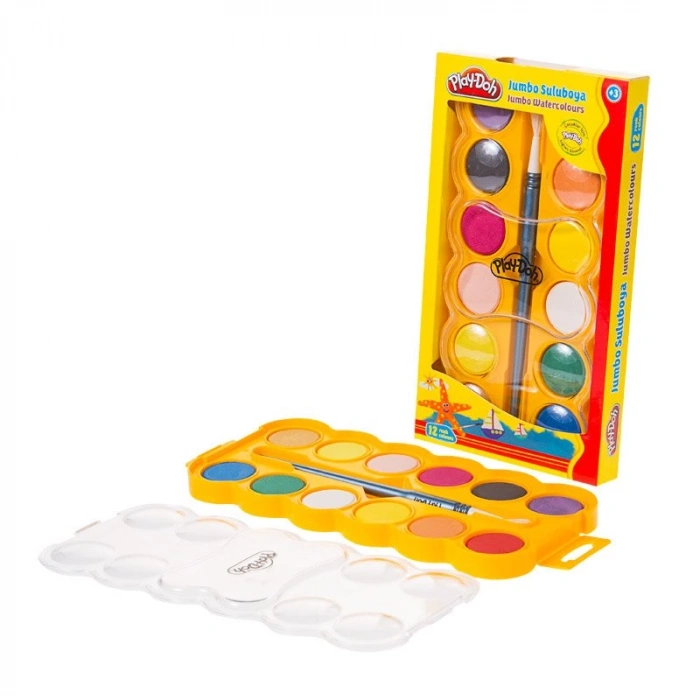 Play Doh 12 Renk Jumbo Suluboya 30 Mm Play-Su007