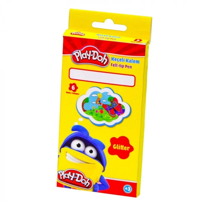 Play Doh 6 Renk Simli Keçeli Kalem Seti Play-Ke015