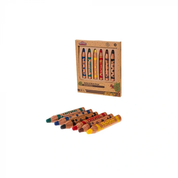 Playdoh Crayon Two in One Mum Boya 6lı