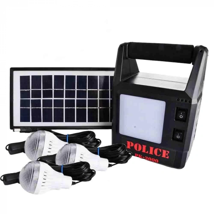 Police PK-3000 Işıldak Solar Panelli Güç Kaynağı