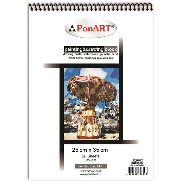 Ponart Drawing & Painting Resim Defteri 25x35 200 Gr. 20 Yp. (PHM-20-141)