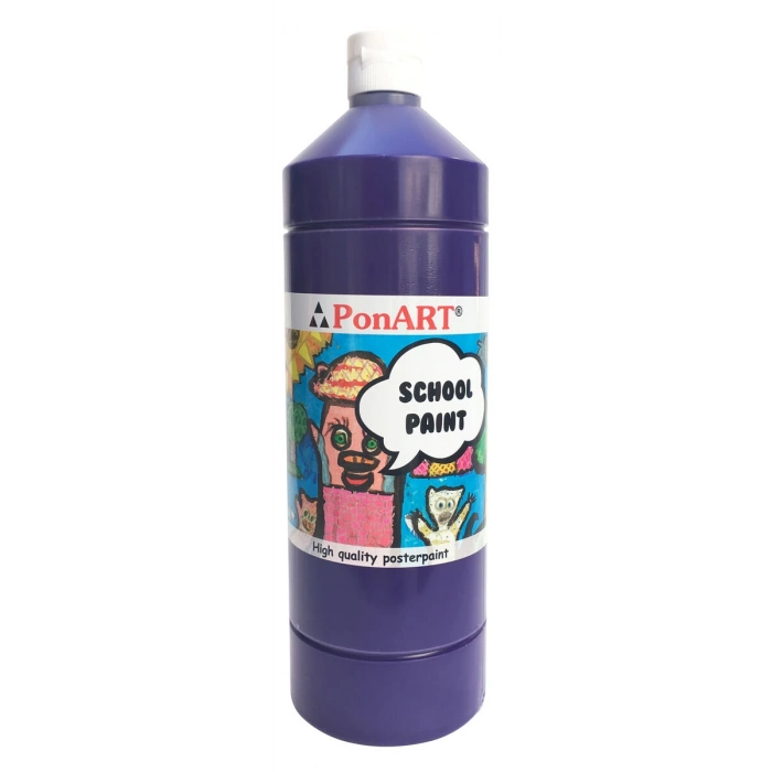Ponart School Paint Tempera Boya 1000 ml. PSP-2209 MOR