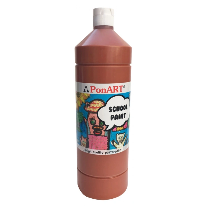 Ponart School Paint Tempera Boya 1000 ml. PSP-2218 A.KAHVE