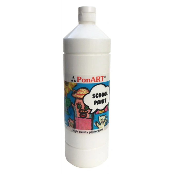 Ponart School Paint Tempera Boya 1000 ml. PSP-2200 BEYAZ