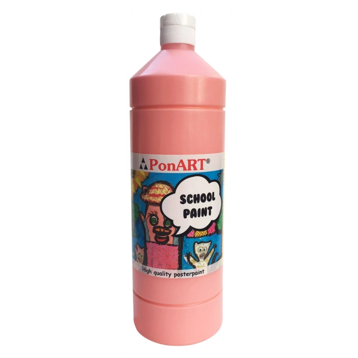 Ponart School Paint Tempera Boya 1000 ml. PSP-2223 PEMBE