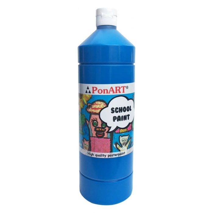 Ponart School Paint Tempera Boya 1000 ml. PSP-2210 PRIMER MAVİ