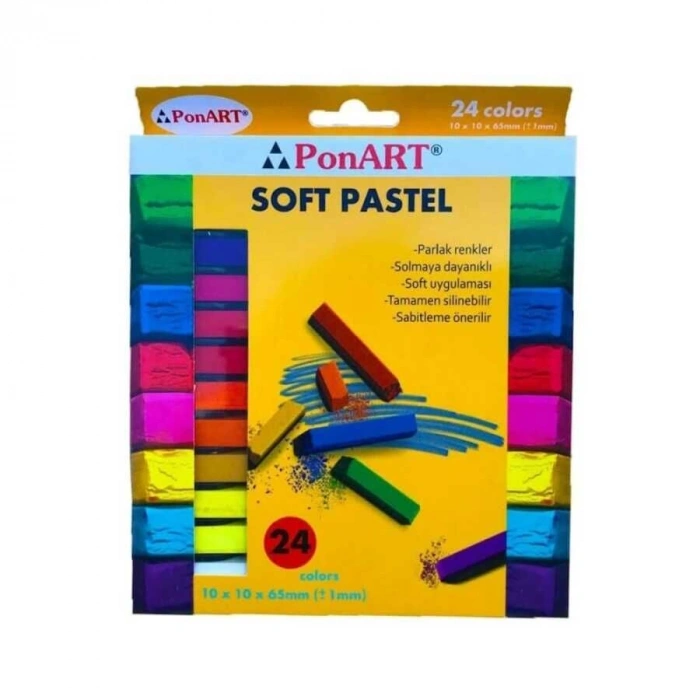 Ponart Soft Pastel Toz Pastel Boya Seti 24 Renk