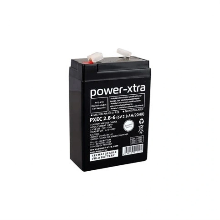 Power-Xtra Ecolead - PXEC2.8-6 - 6V 2.8 Ah Kuru Akü F1