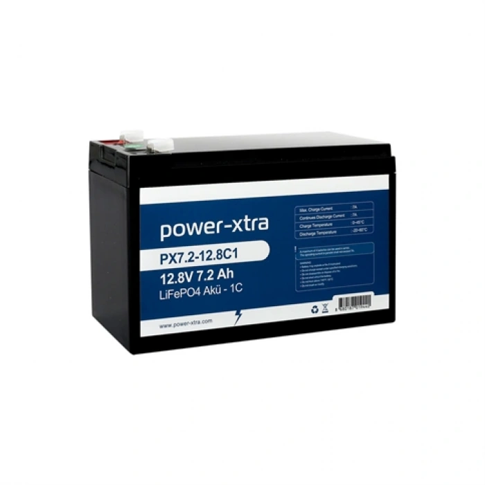 Power-Xtra PX7.2-12.8C1 - 12.8V 7.2 Ah Lifepo4 Akü - 1C