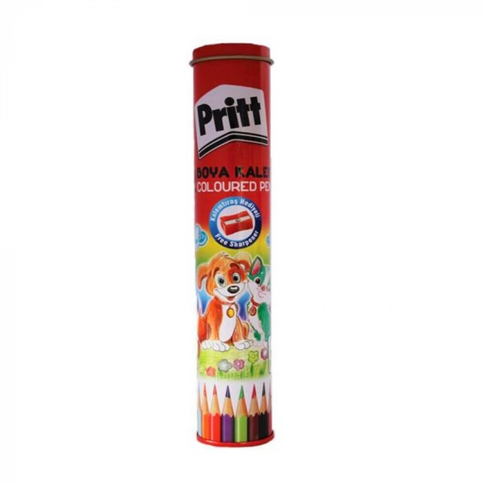 Pritt Kuru Boya Kalemi 12 Renk Set Metal Tüp