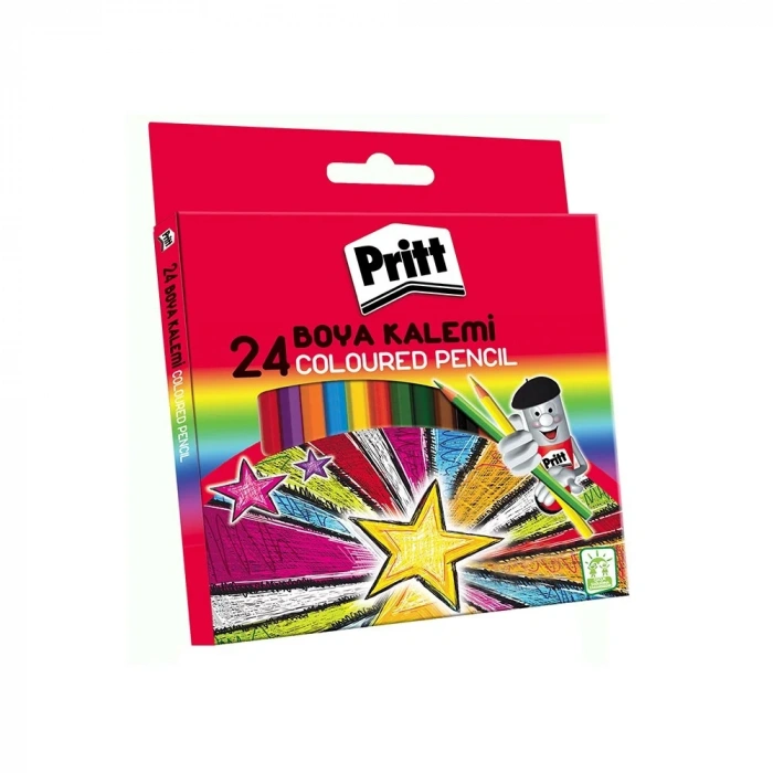 Pritt Kuru Boya Kalemi 24 Renk Set Karton Kutu