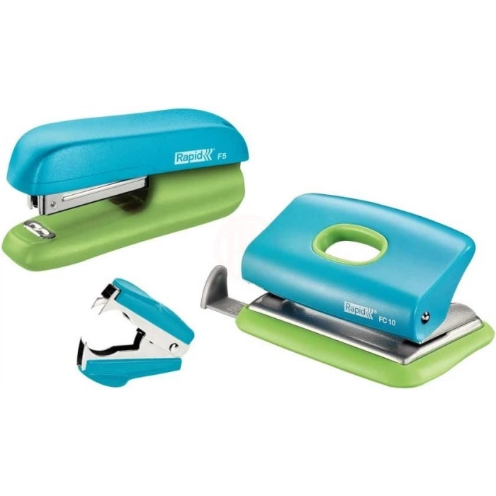 Rapid Zımba ve Delgeç Set Mini F5 Mavi / Yeşil - 5000370