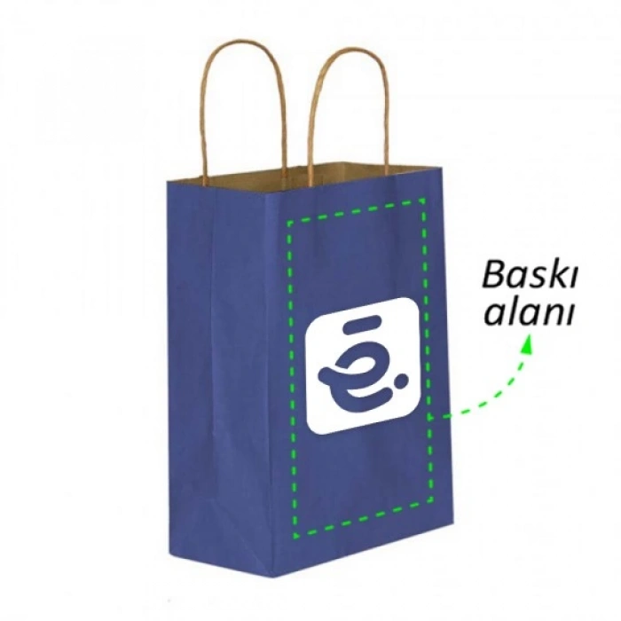 RENK SEÇMELİ BASKILI KAĞIT ÇANTA / KRAFT POŞET 25X12X31 1000 adet
