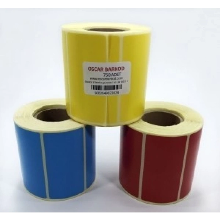 RENKLİ KUŞE ETİKET 40X80 750 ADET