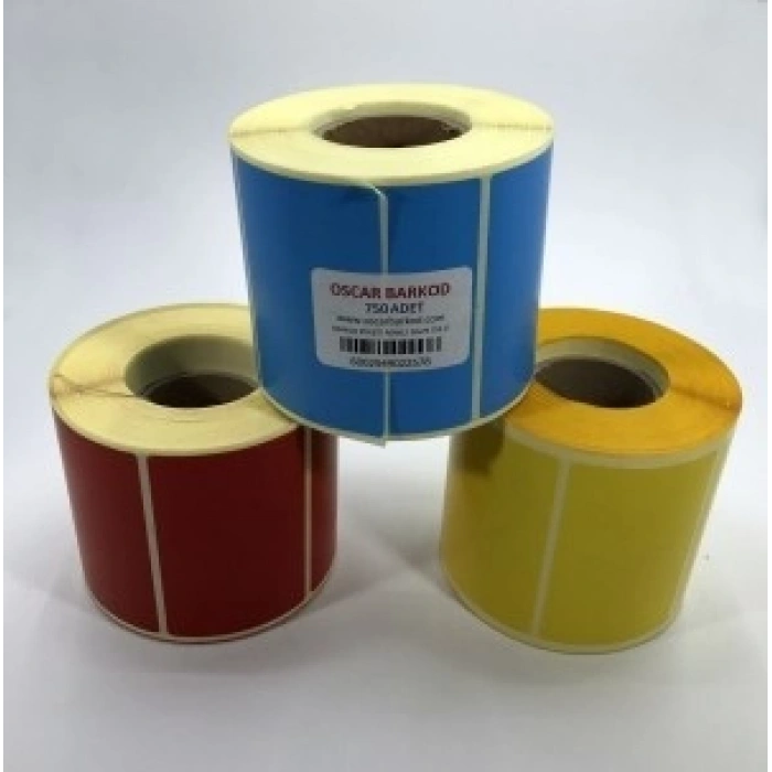 RENKLİ KUŞE ETİKET 50X75 750 ADET