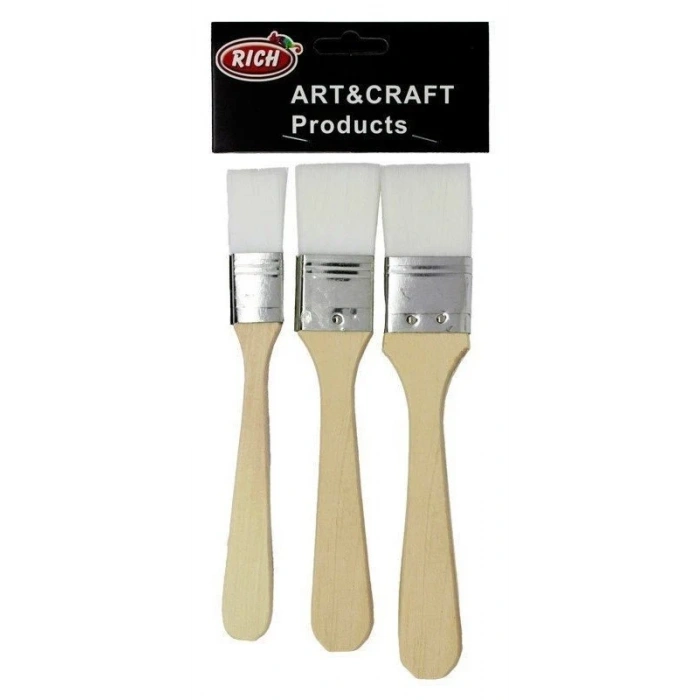 Rich Ekonomik Set 3lü Beyaz Kıl Fırça