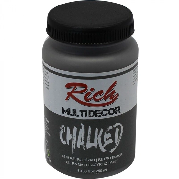 Rich Multi Decor Chalked Akrilik Boya 250 cc. 4578 RETRO SİYAH