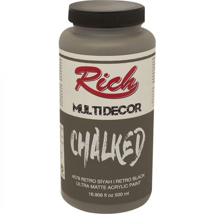 Rich Multi Decor Chalked Akrilik Boya 500 cc. 4578 RETRO SİYAH
