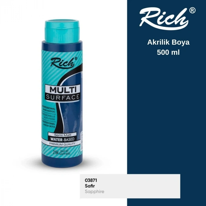 Rich Multi Surface Akrilik Boya 500ml 2194 Safir