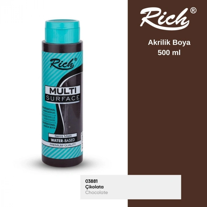 Rich Multi Surface Akrilik Boya 500ml 2236 Çikolata