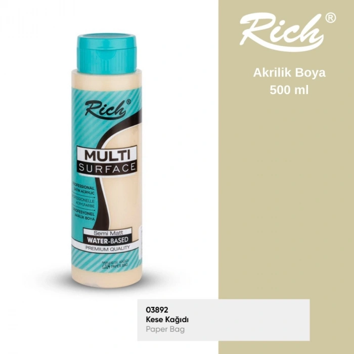 Rich Multi Surface Akrilik Boya 500ml 2304 Kese Kağıdı